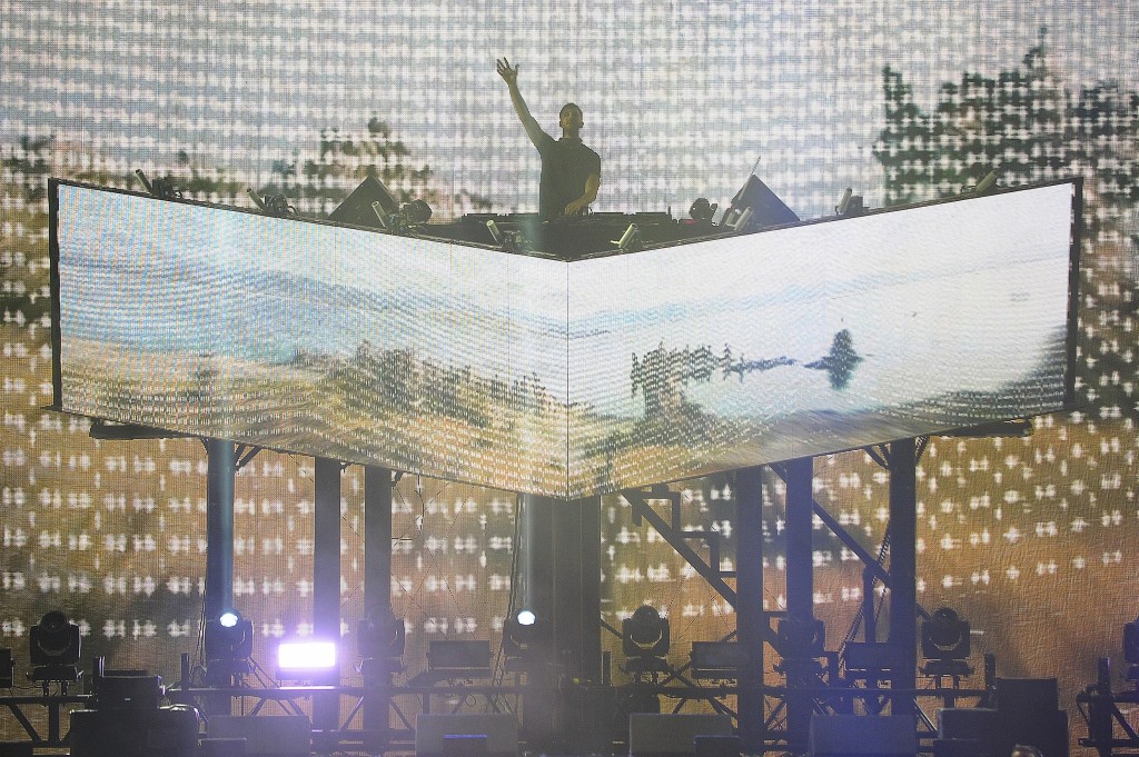 Calvin Harris performs his headline set on the Main Stage stage on the second day of the 2016 T In The Park Festival at Strathallan Castle in Perthshire. 9/7/16 Pictures © Andy Buchanan 2016