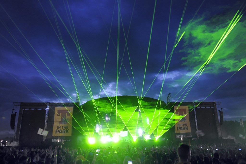 Calvin Harris performs his headline set on the Main Stage stage on the second day of the 2016 T In The Park Festival at Strathallan Castle in Perthshire. 9/7/16 Pictures © Andy Buchanan 2016