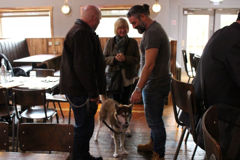 Michael Woods, meets canine customer