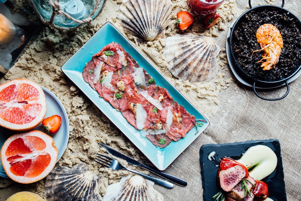 Galician Blonde sirloin carpaccio, Iberian ham, foie Micuit
