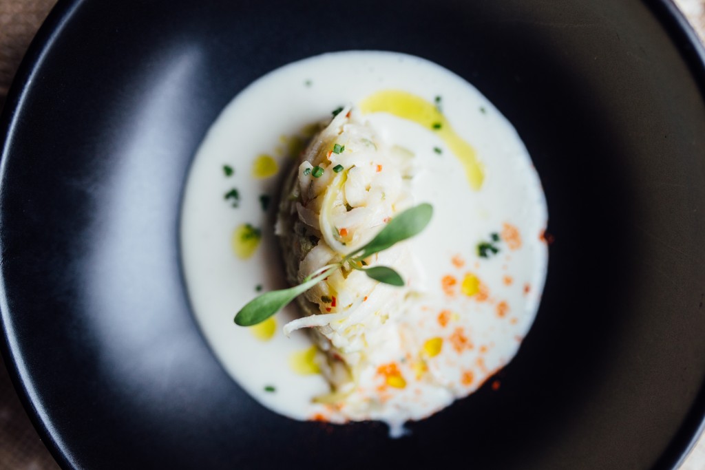 Green apple ceviche, smoked mackerel, celery
