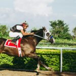 man riding horse